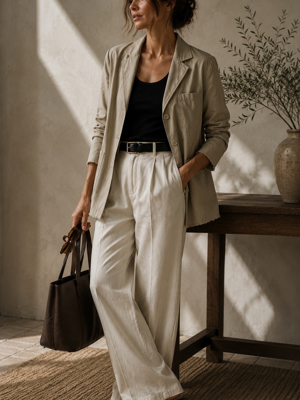 Massimo Dutti NWT Beige Cotton Utility Chore Jacket Blazer Size S